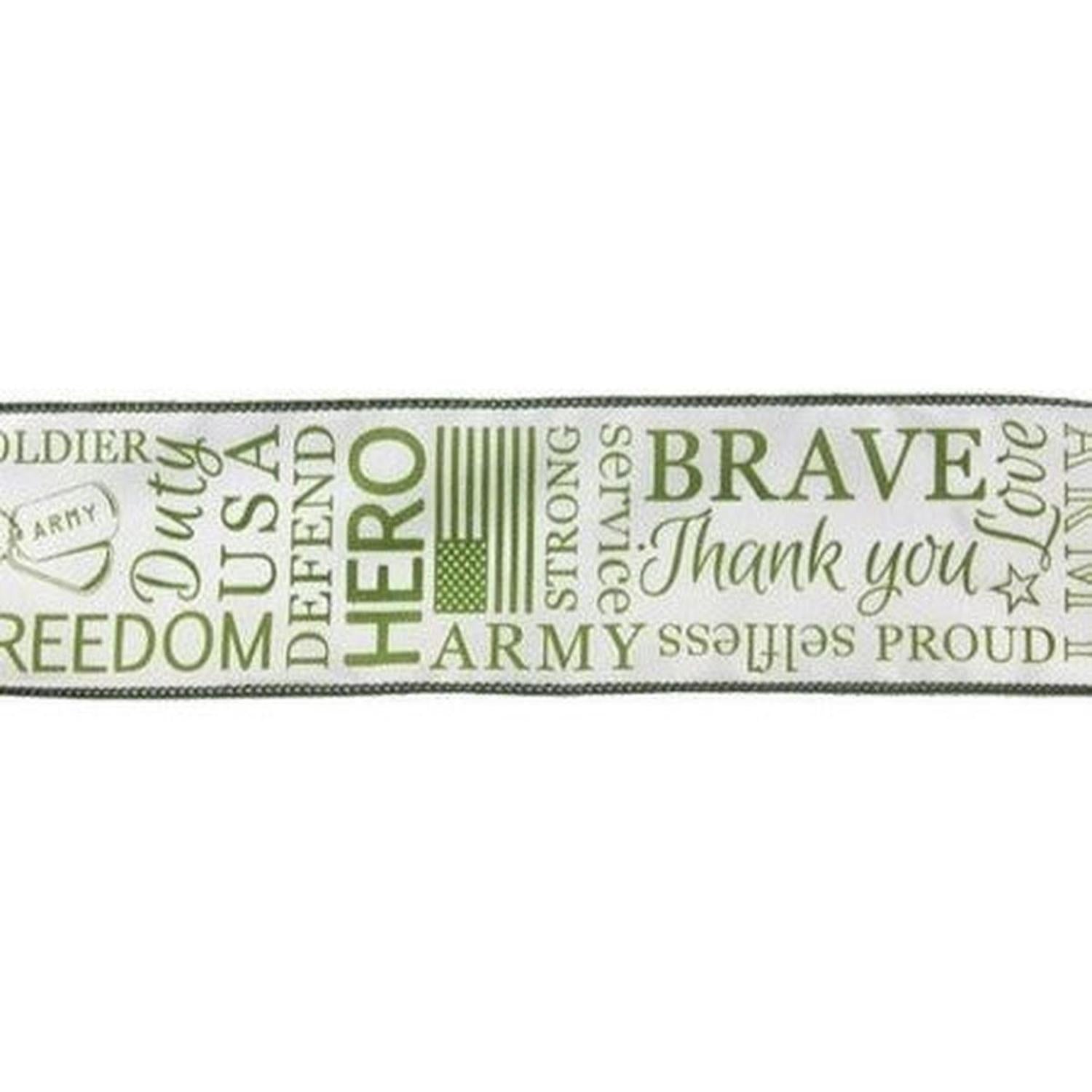 Shop For 2.5" United States Army Ribbon: White (10 Yards) at Michelle's aDOORable Creations