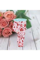 2.5" Valentine Graphics Ribbon: White (10 Yard) - Michelle's aDOORable Creations - Wired Edge Ribbon