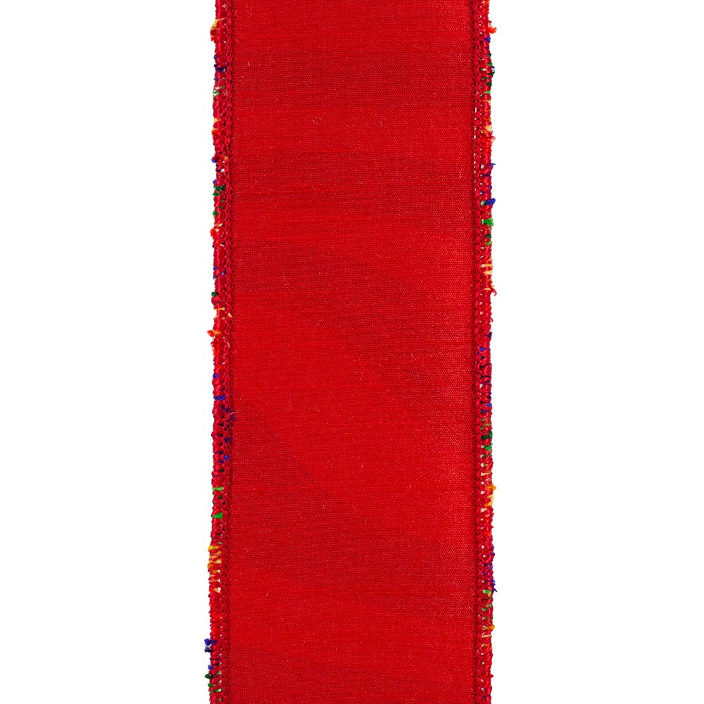 Shop For 2.5" Waves Embroidery Dupioni Backed Ribbon: Rainbow (5 Yards) at Michelle's aDOORable Creations