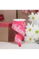 Shop For 2.5" Welcome Royal Ribbon: Hot Pink (10 Yards) at Michelle's aDOORable Creations