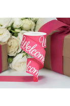 Shop For 2.5" Welcome Royal Ribbon: Hot Pink (10 Yards) at Michelle's aDOORable Creations