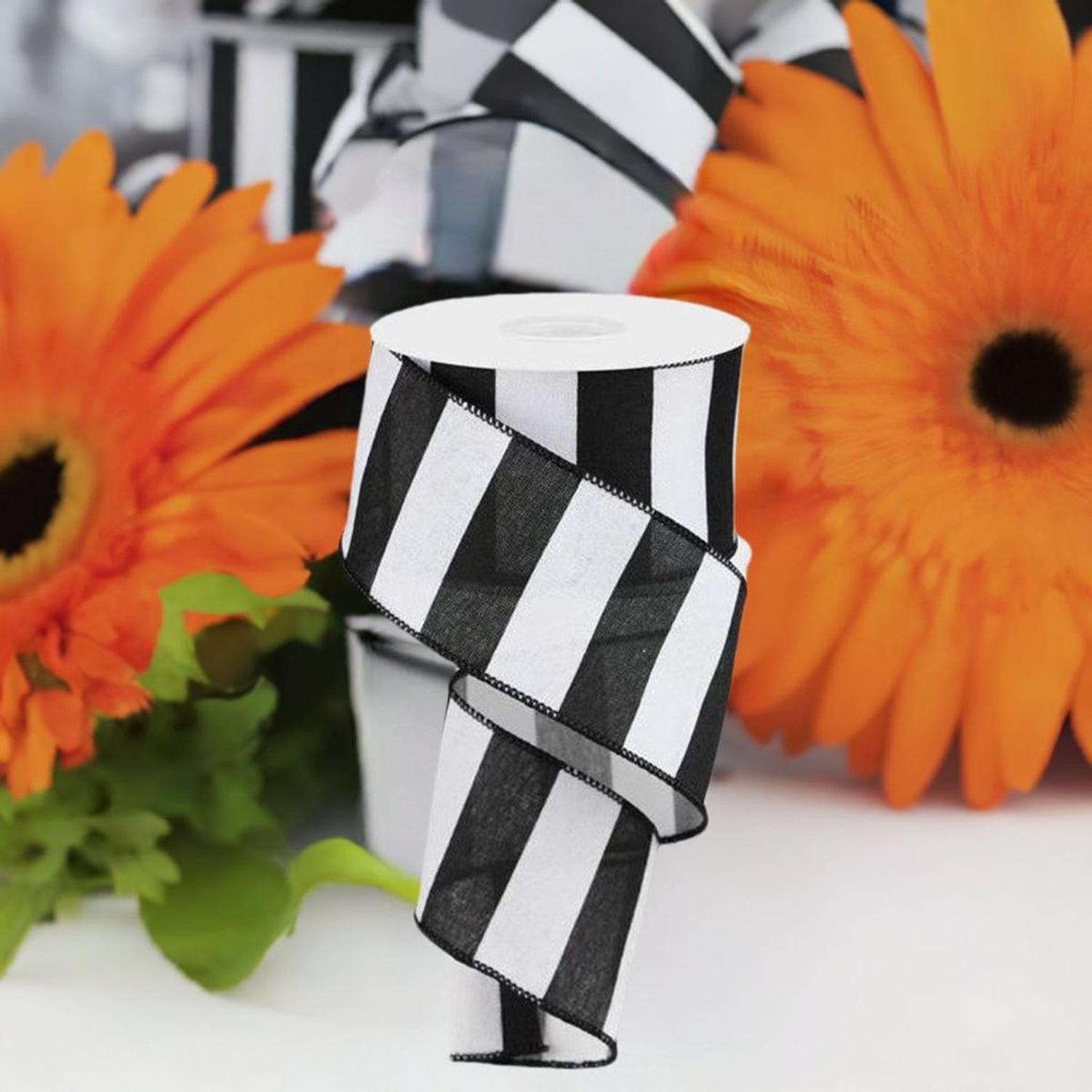 Shop For 2.5" Wide Stripe Ribbon: Black & White (10 Yard) at Michelle's aDOORable Creations