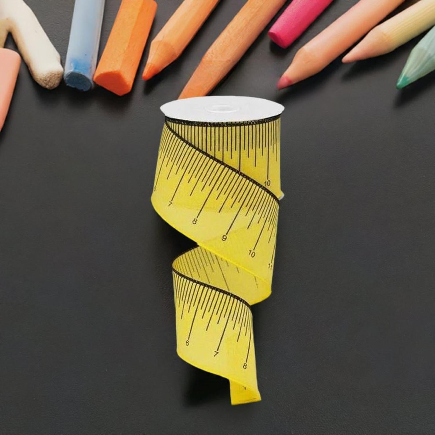 2.5" Yellow Ruler Royal Ribbon: Sun Yellow (10 Yards)