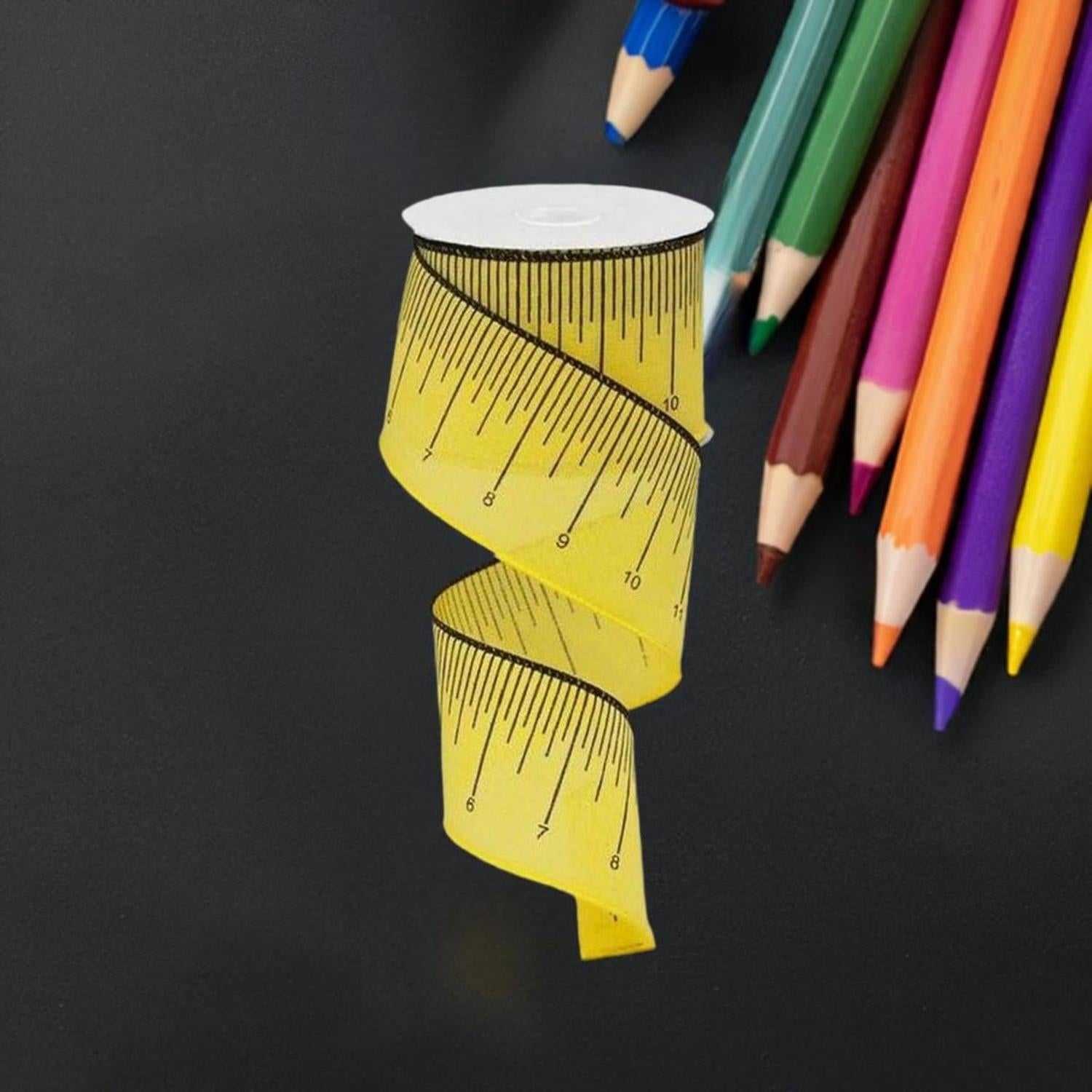 2.5" Yellow Ruler Royal Ribbon: Sun Yellow (10 Yards)