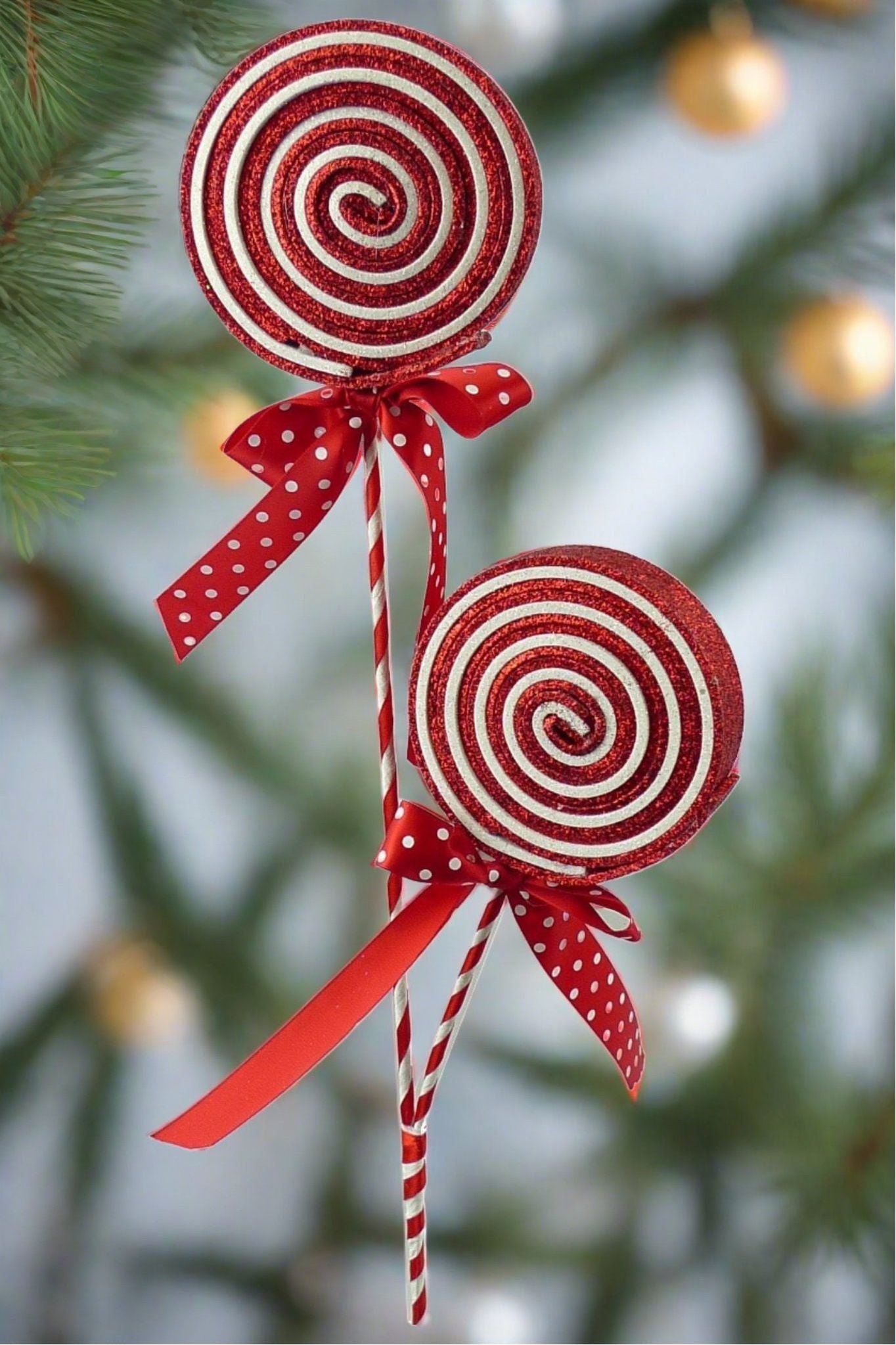 Shop For 27" Glitter Lollipop Spray: Red & White at Michelle's aDOORable Creations