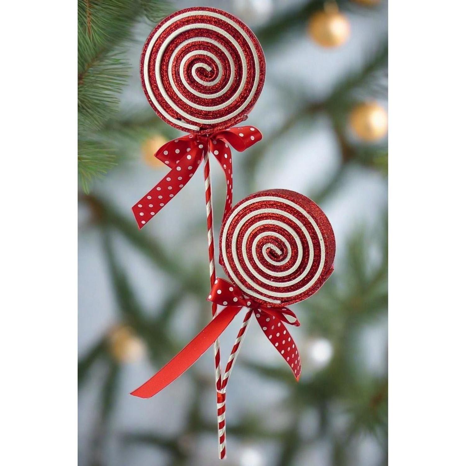 Shop For 27" Glitter Lollipop Spray: Red & White at Michelle's aDOORable Creations