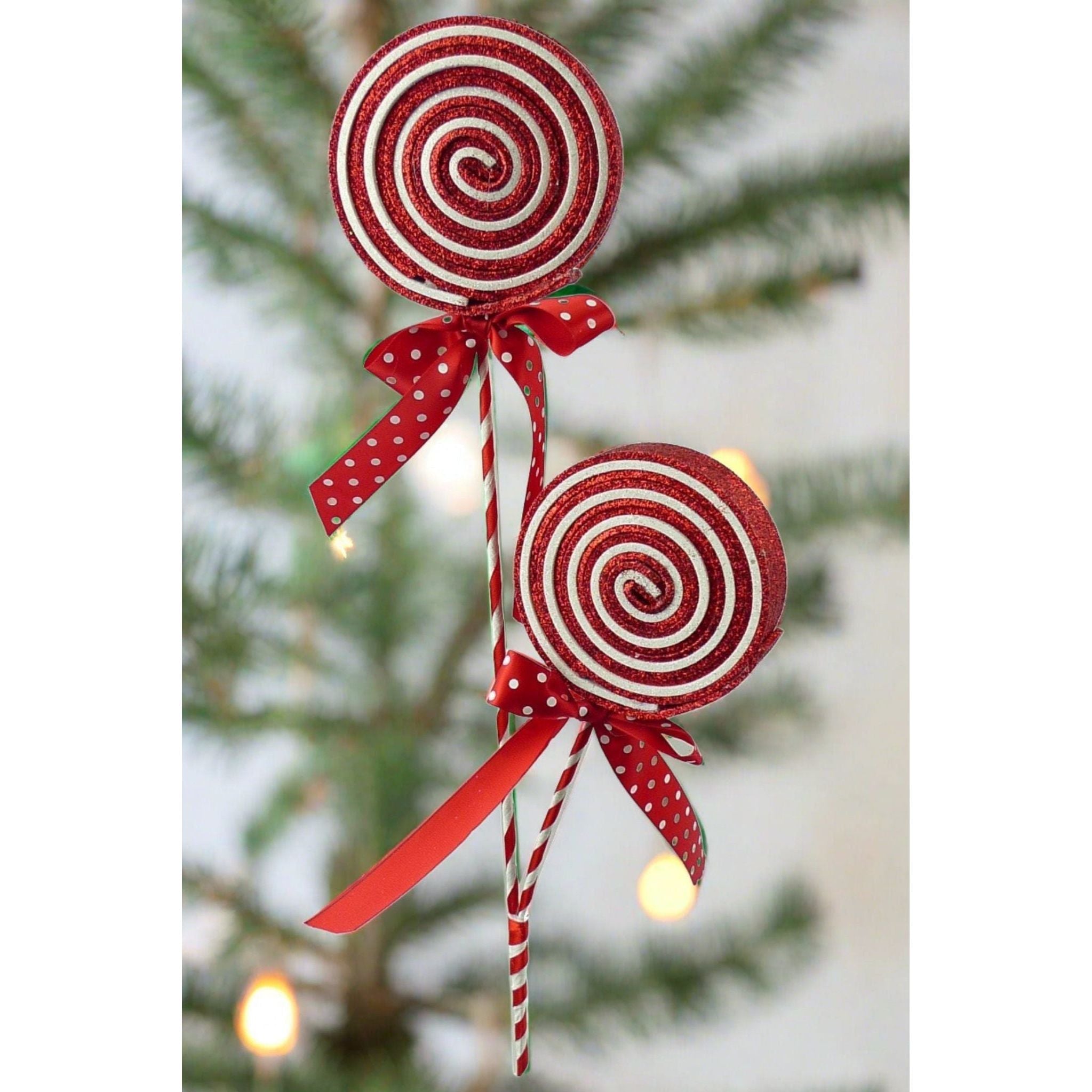 Shop For 27" Glitter Lollipop Spray: Red & White at Michelle's aDOORable Creations