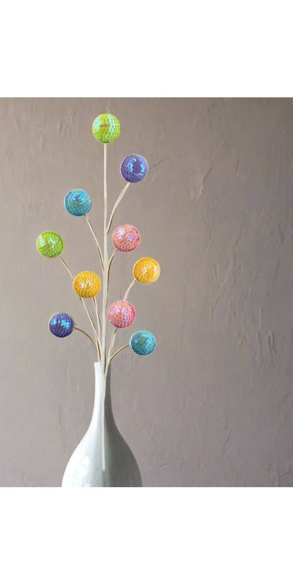 27" Sequin Ball Spray: Multi - Michelle's aDOORable Creations - Sprays and Picks