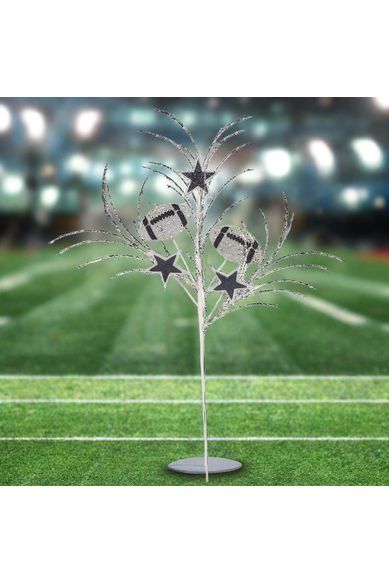 Shop For 29" Glitter Star and Football Pick: Navy Blue & Silver at Michelle's aDOORable Creations