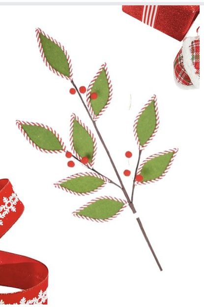 29” Leaf Berry Spray: Red/Green - Michelle's aDOORable Creations - Sprays and Picks