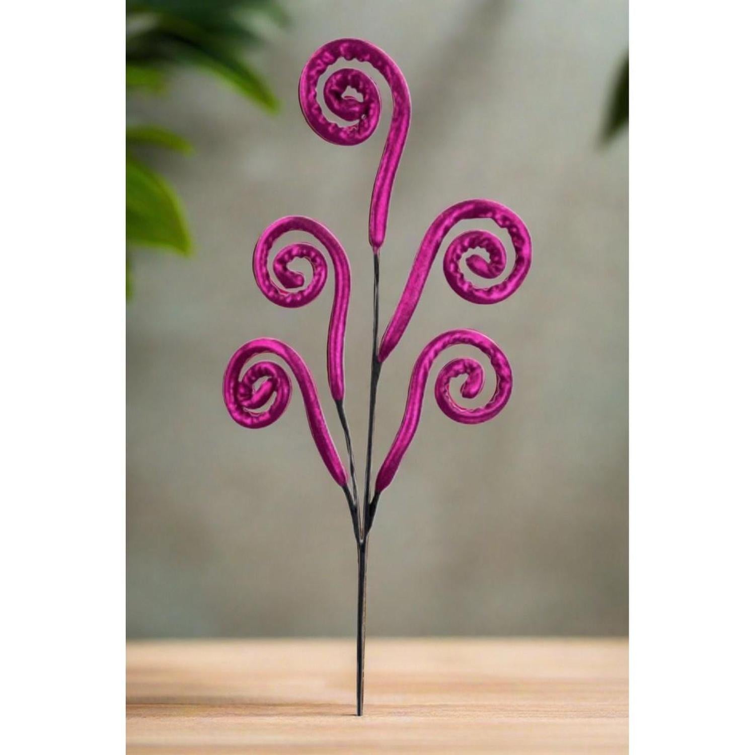 29" Metallic Spiral Spray: Hot Pink
