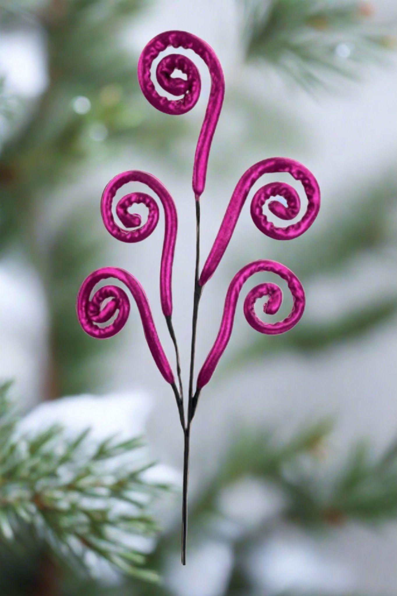 Shop For 29" Metallic Spiral Spray: Hot Pink at Michelle's aDOORable Creations