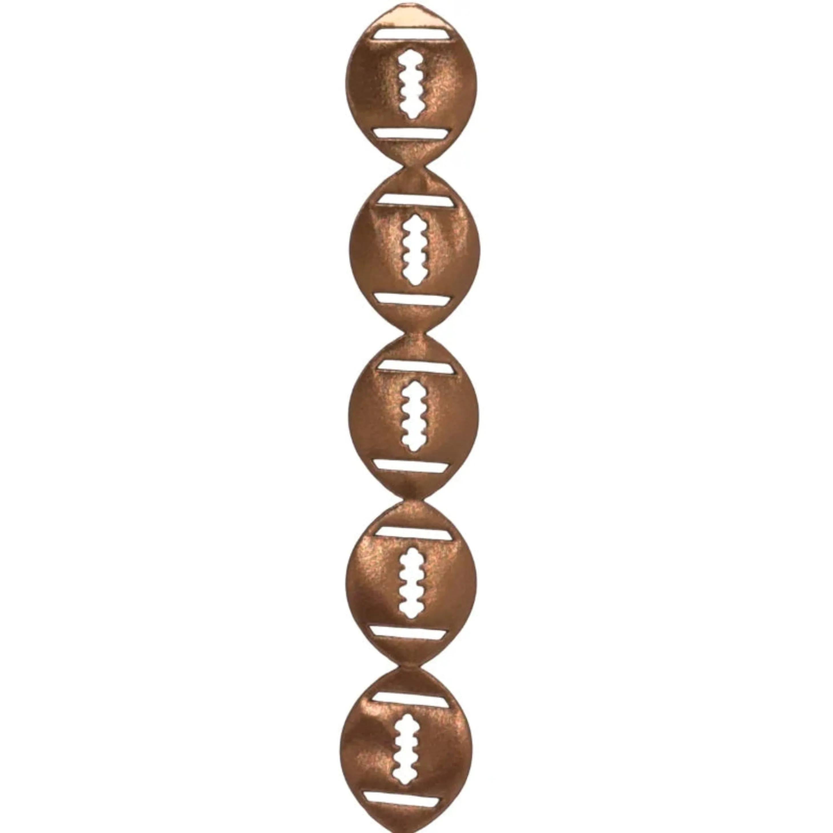 Copper metallic vinyl puffy football garland streamer