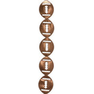 Copper metallic vinyl puffy football garland streamer