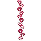 Crimson red shiny metallic paw print homecoming garland streamer