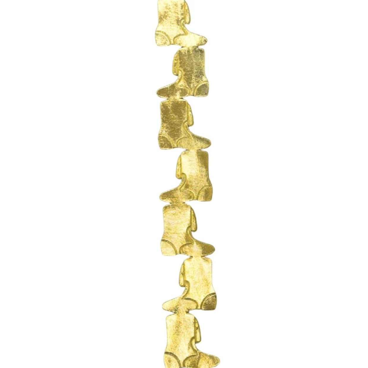 Gold metallic vinyl cowboy boot streamer for garter crafts