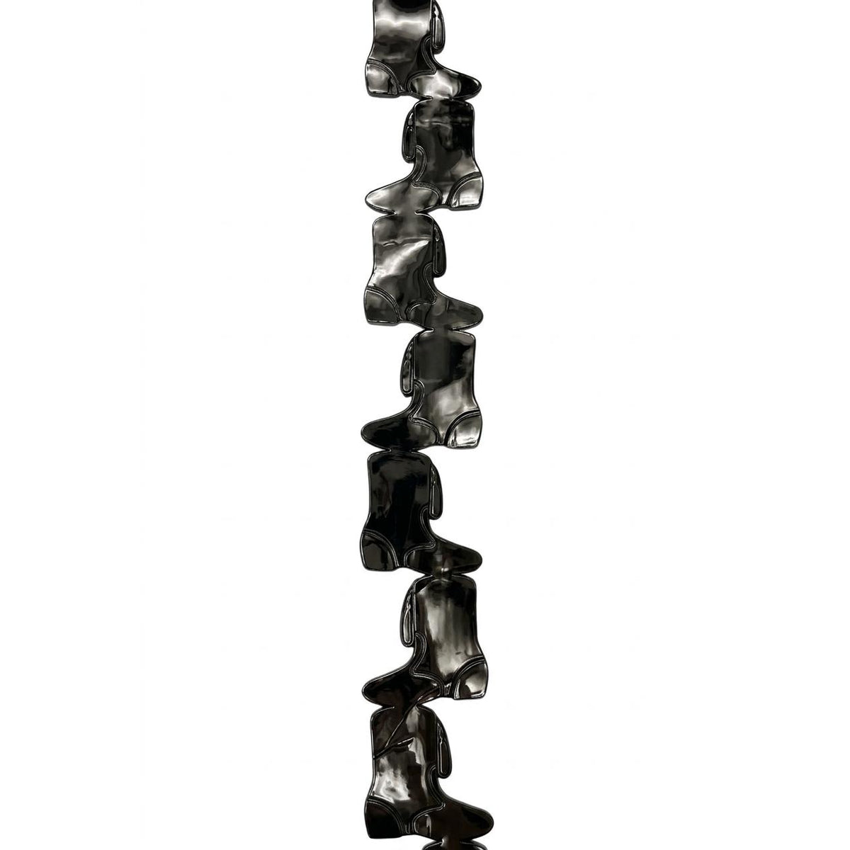 Black metallic vinyl drill team boot garland for homecoming mums