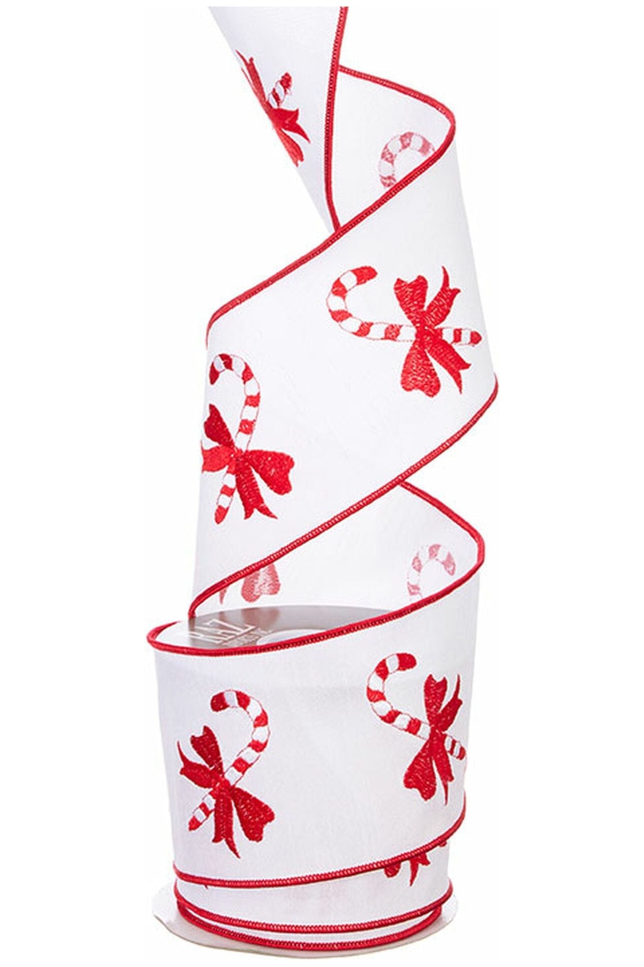 Shop For 4" Candy Cane Embroidered Ribbon: Red (10 Yards) R4071751