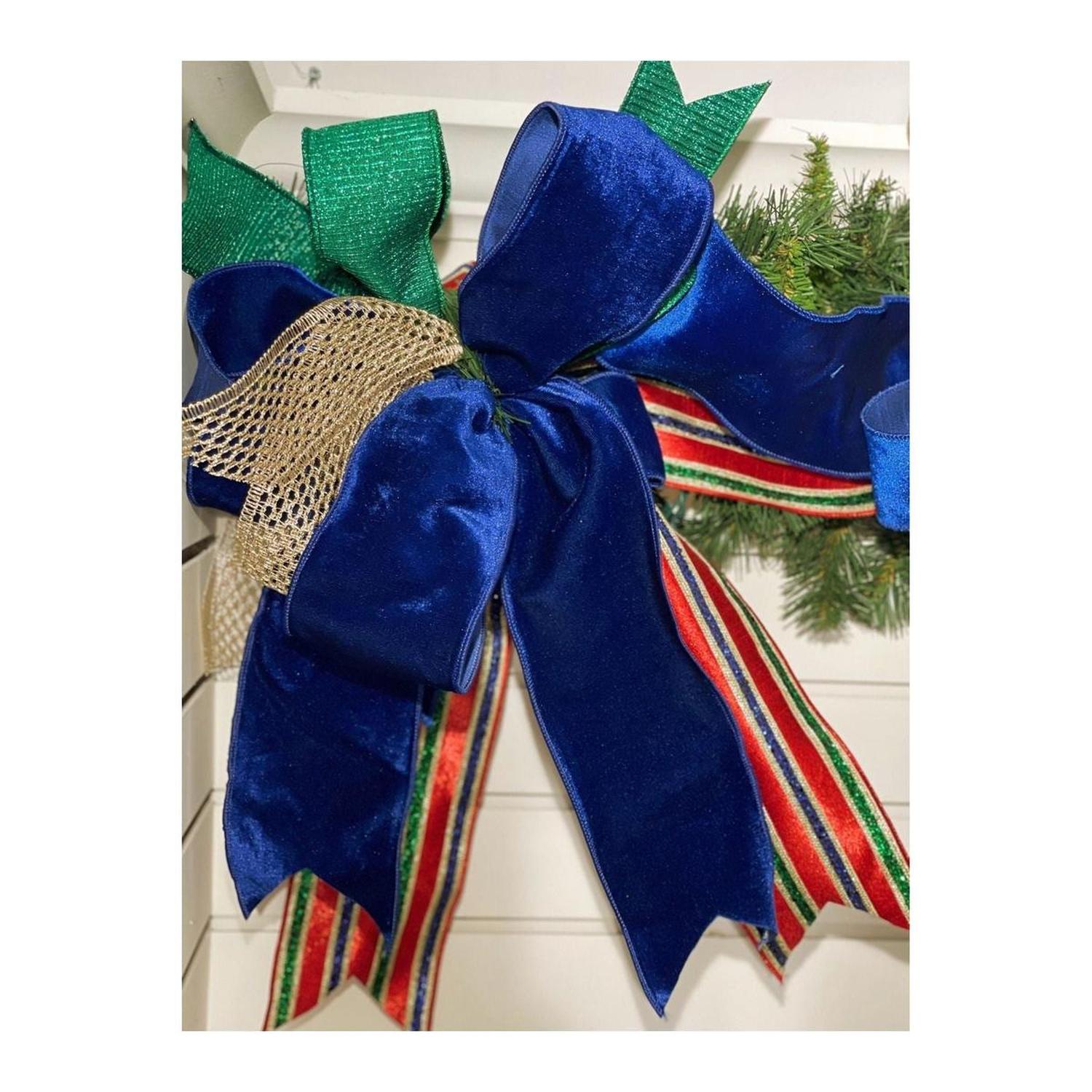 Shop For 4" Velvet Ribbon: Royal Blue (10 Yards) at Michelle's aDOORable Creations