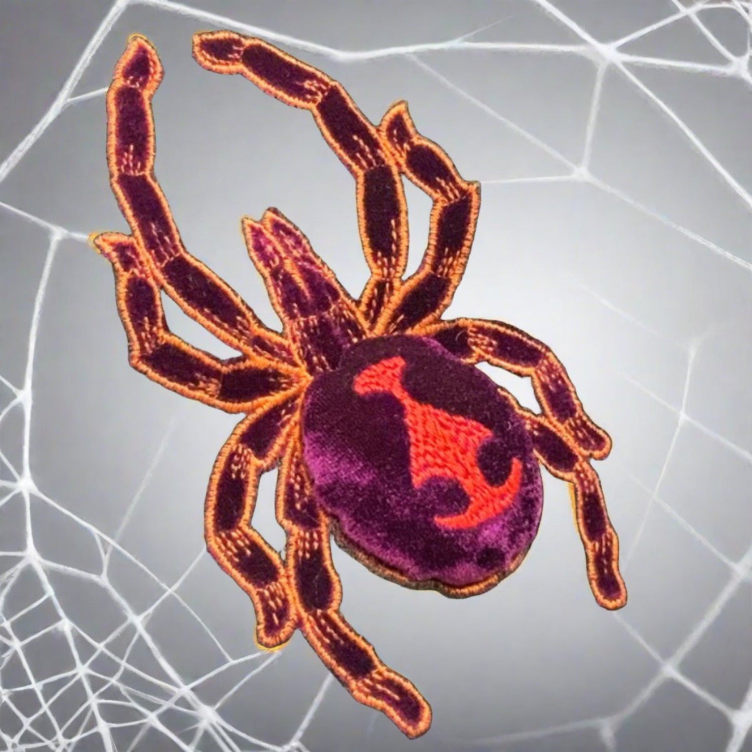 Shop For 6" Velvet Spider Clip: Black/Purple at Michelle's aDOORable Creations