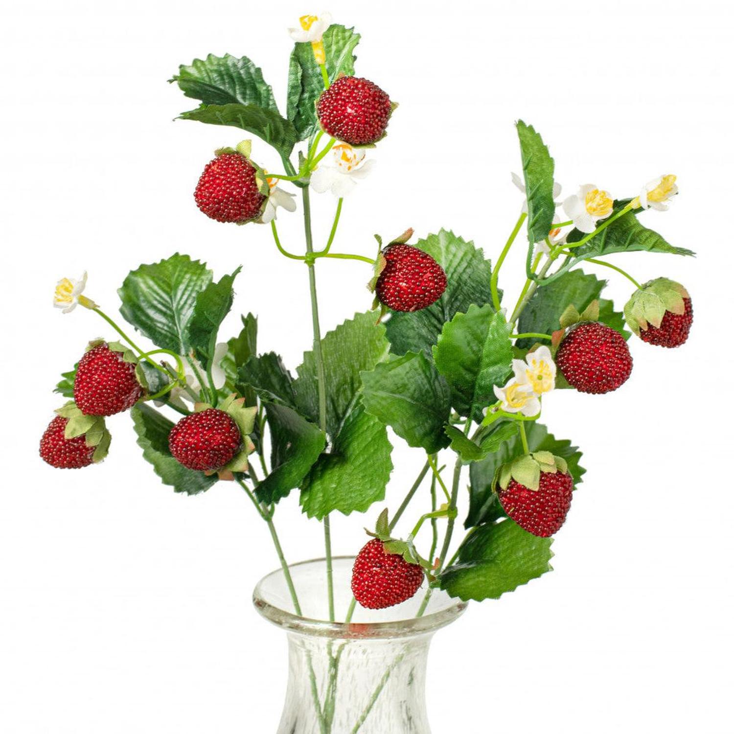 24" Strawberry Blossom Spray