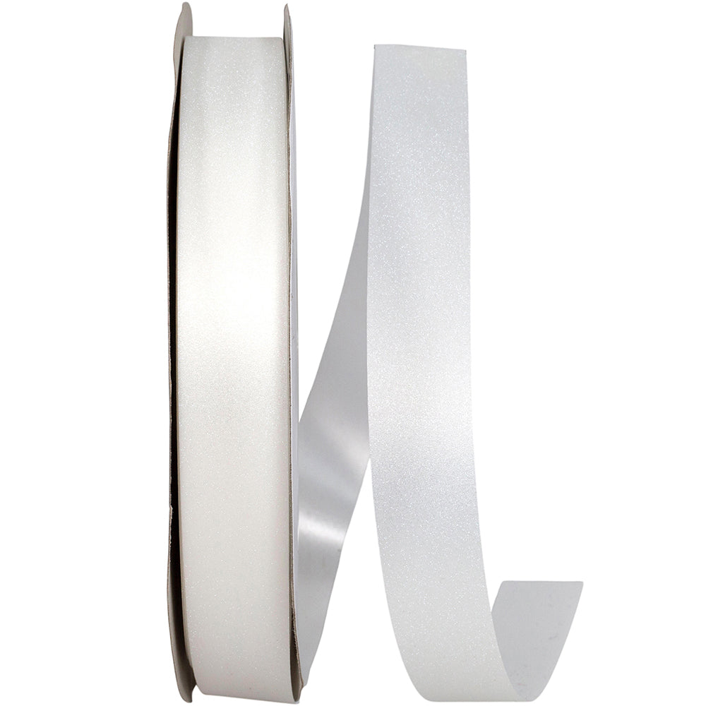 Spool of white jewel dust ribbon with loose end