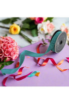 .75" Velvet Luster Ribbon: Teal (10 Yards) - Michelle's aDOORable Creations - Wired Edge Ribbon