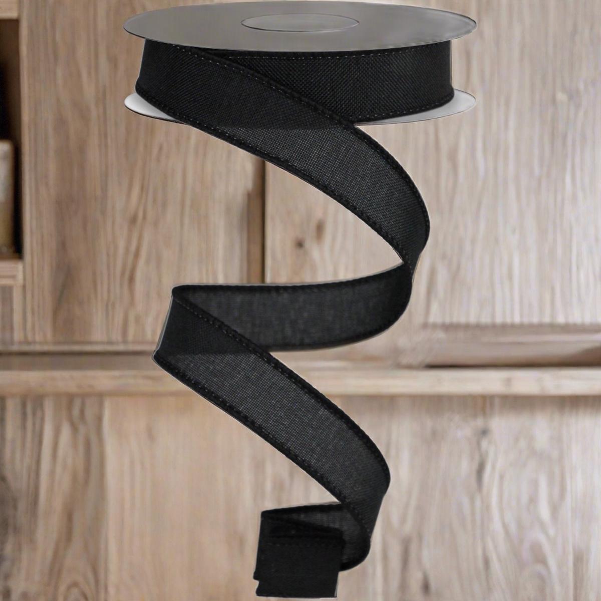 Shop For 7/8" Royal Canvas Ribbon: Black (10 Yards) at Michelle's aDOORable Creations