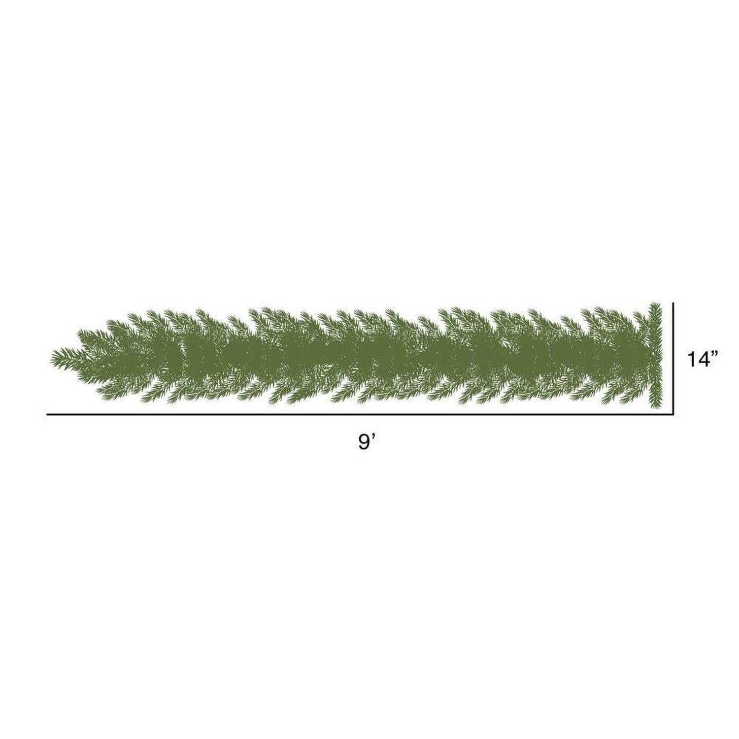 9' Black Fir Artificial Christmas Garland, Unlit