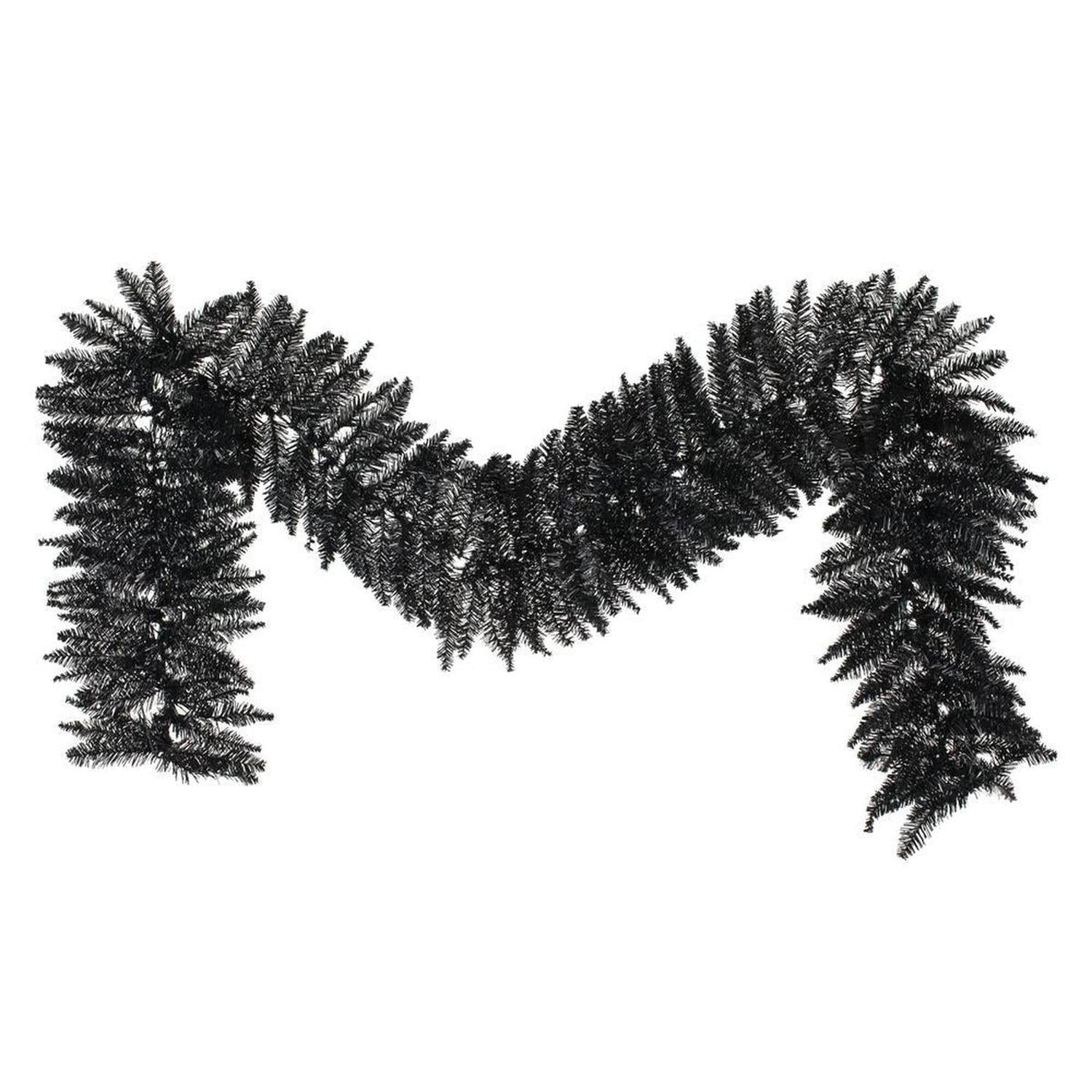 9' Black Fir Artificial Christmas Garland, Unlit