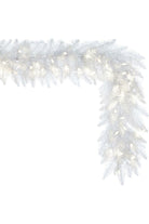 Shop For 9' White Artificial Christmas Garland, Warm White LED Lights K160315LED