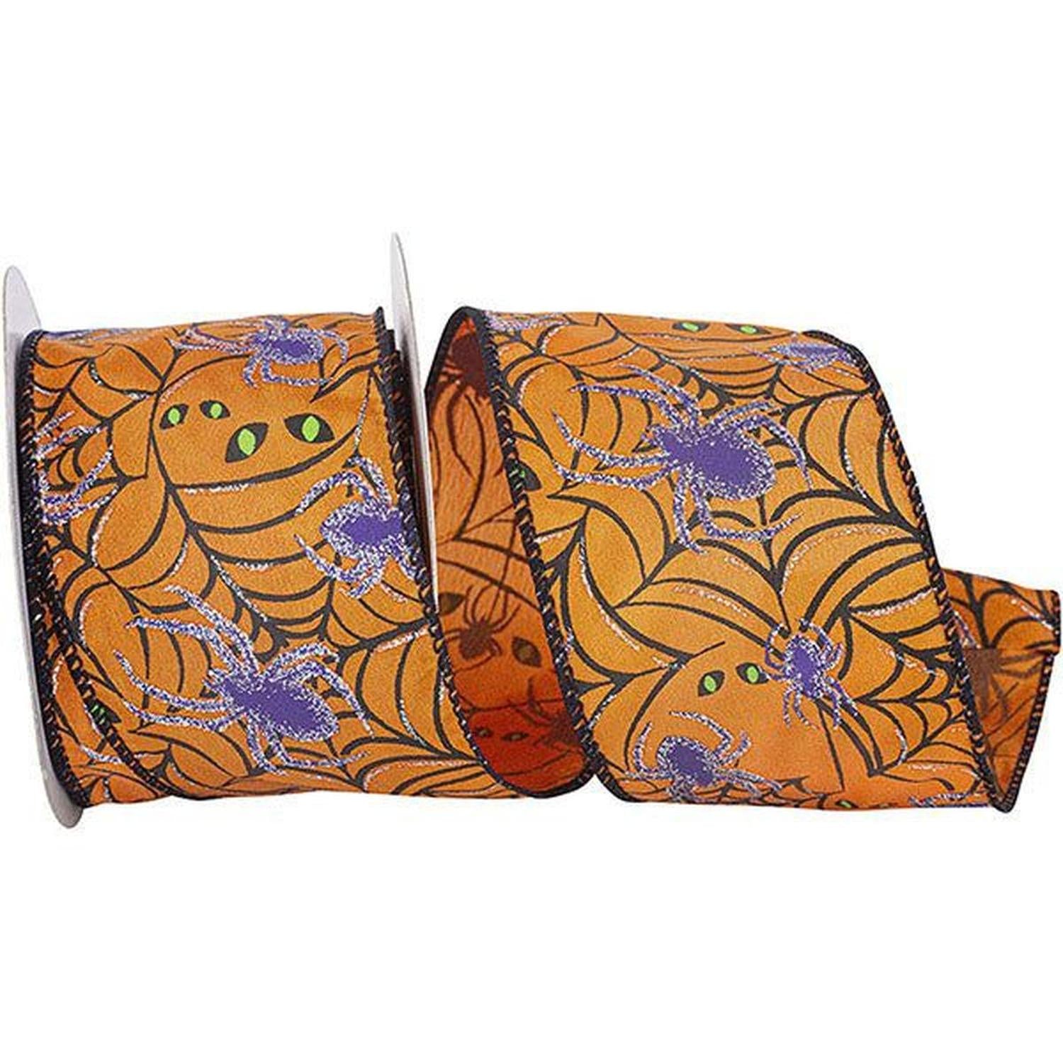 Shop For 2.5" Spider Web Glitter Ribbon (10 Yards) at Michelle's aDOORable Creations