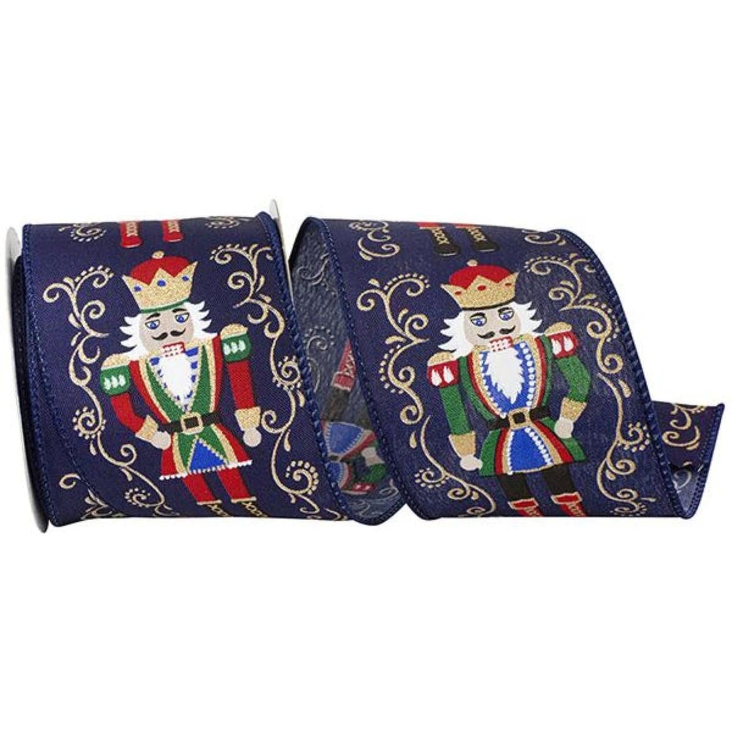 2.5in Nutcracker Filigree Elegance Ribbon: Blue (10 Yards)