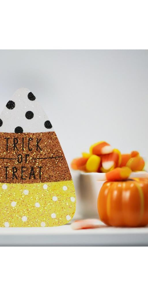 Shop For 9.5" Glitter Eva Trick or Treat Candy Corn Sign HH7505