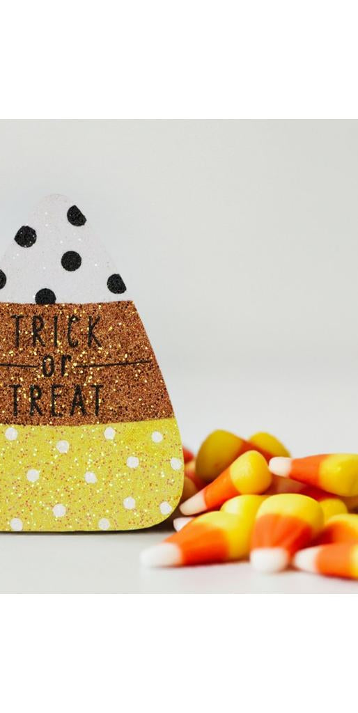 9.5" Glitter Eva Trick or Treat Candy Corn Sign - Michelle's aDOORable Creations - Wooden/Metal Signs