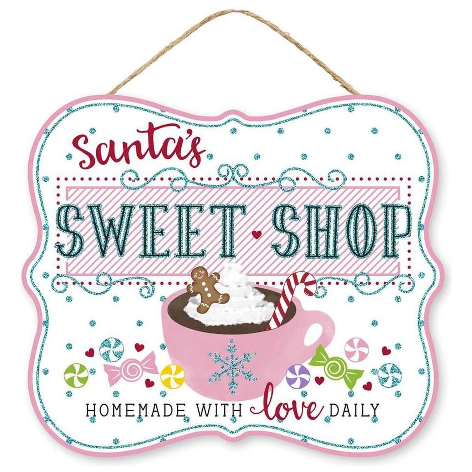 10" Wooden Sign: Santa's Sweet Shop