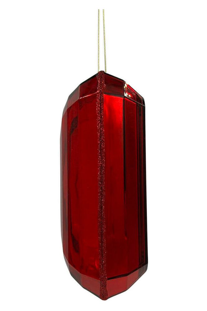 Shop For 8" Acrylic Rectangle Jewel Ornament: Red CX946-02