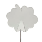 Back view of a 19-inch white pumpkin garden stake featuring an easel stand and hanging loop for versatile fall decor.