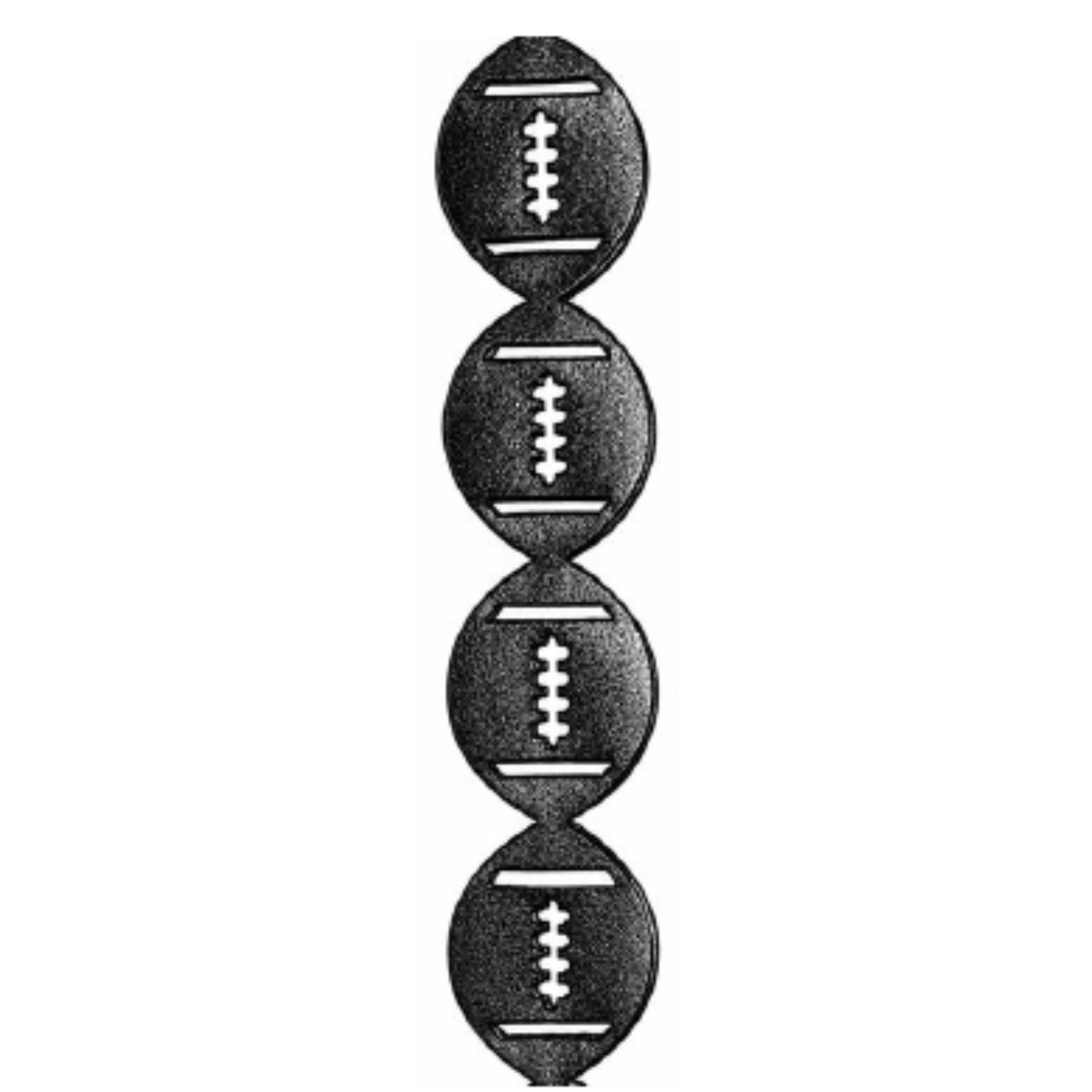 Black metallic vinyl puffy football homecoming mum streamer