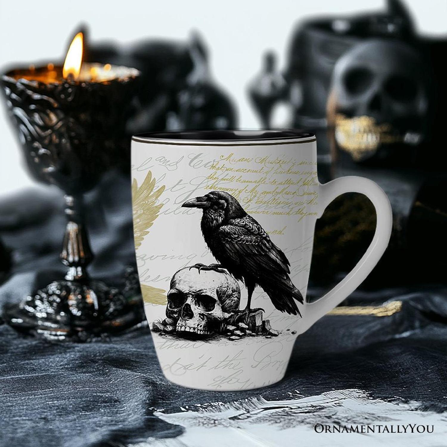 Elegant Halloween Goth Set of 4 Ceramic Mugs
