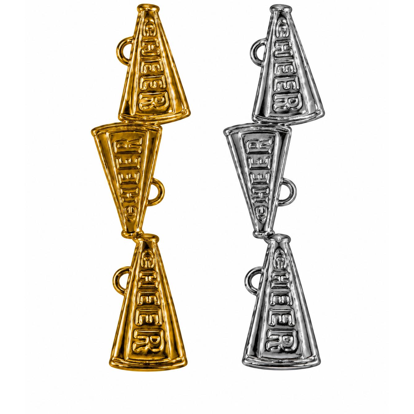 Gold and silver metallic cheer megaphone garland set