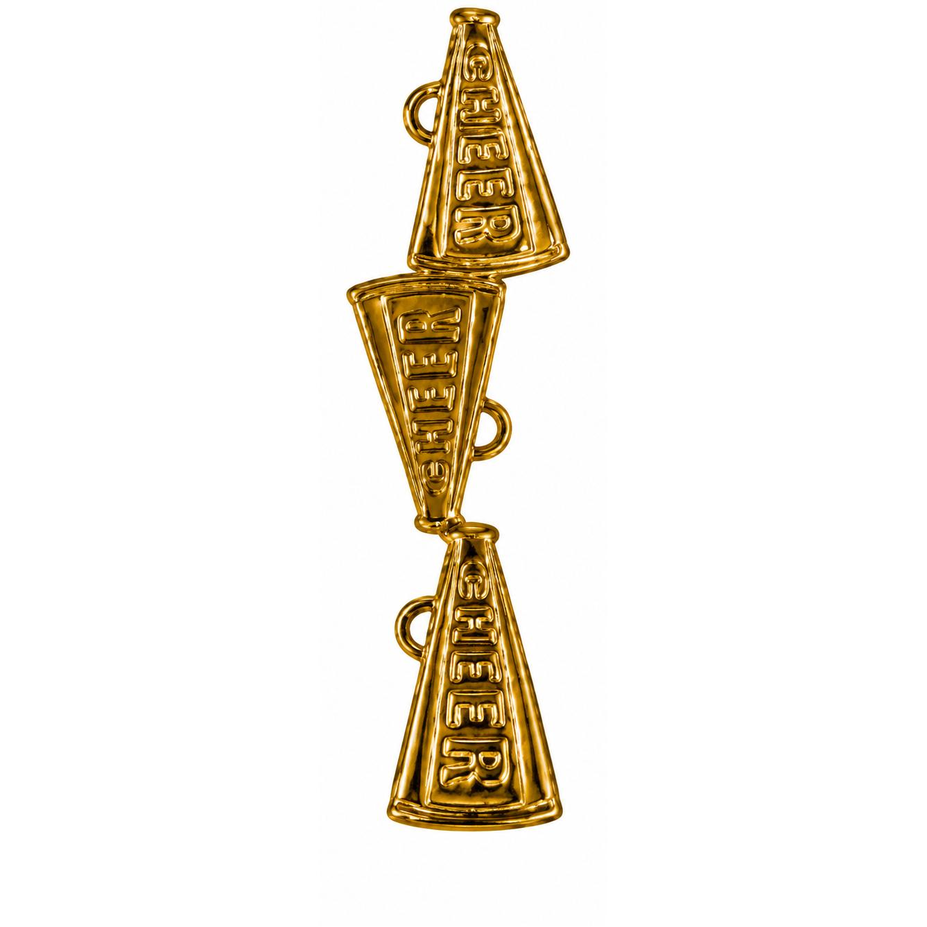 Gold metallic vinyl cheer megaphone garland streamer