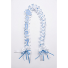 White and light blue sparkly graduation lei with CLASS OF cap charm