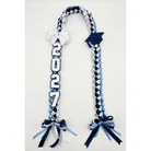 Navy and light blue checkered graduation lei with glitter 2027 numerals