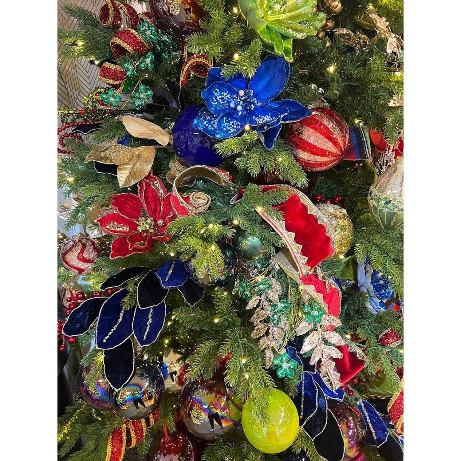 21" Magnolia Bloom Spray: Red