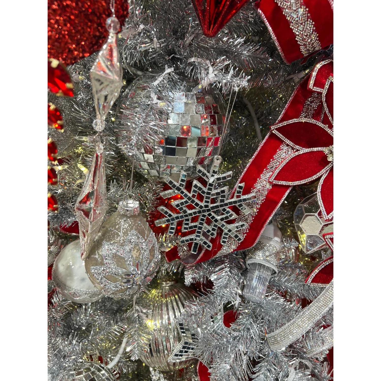 5" Petite Jewel Snowflake Ornament: Silver