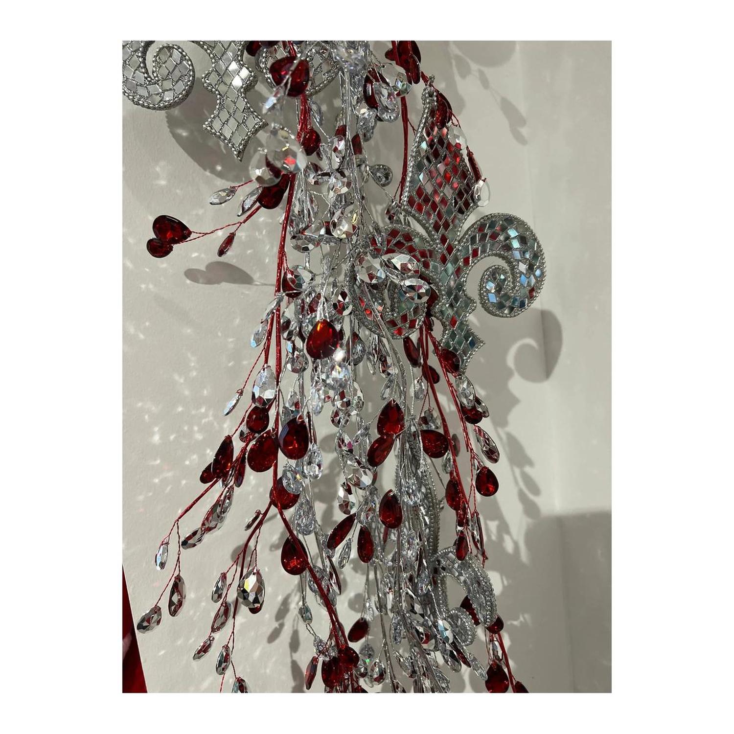 48" Metal Jewel Garland: Silver