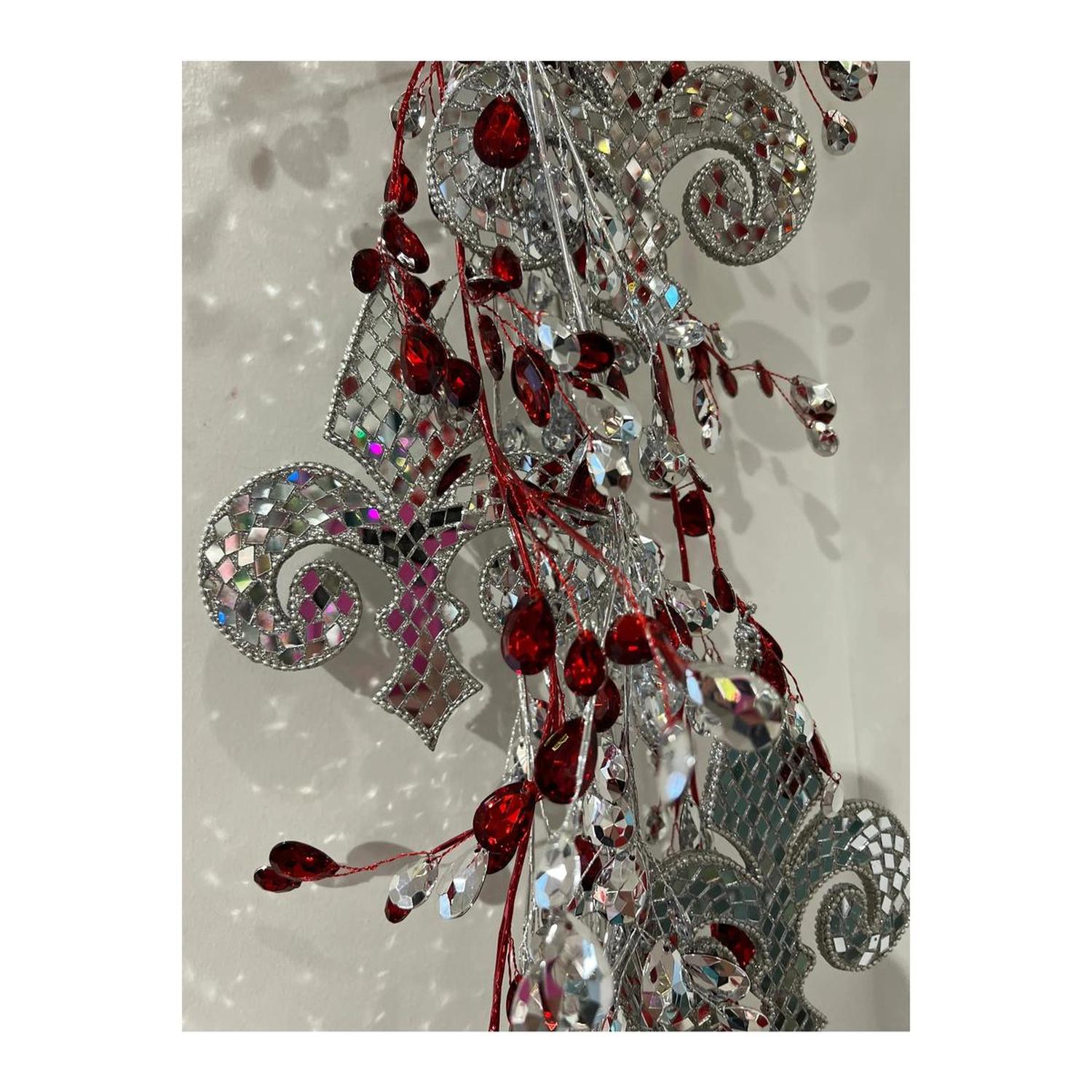 48" Metal Jewel Garland: Silver