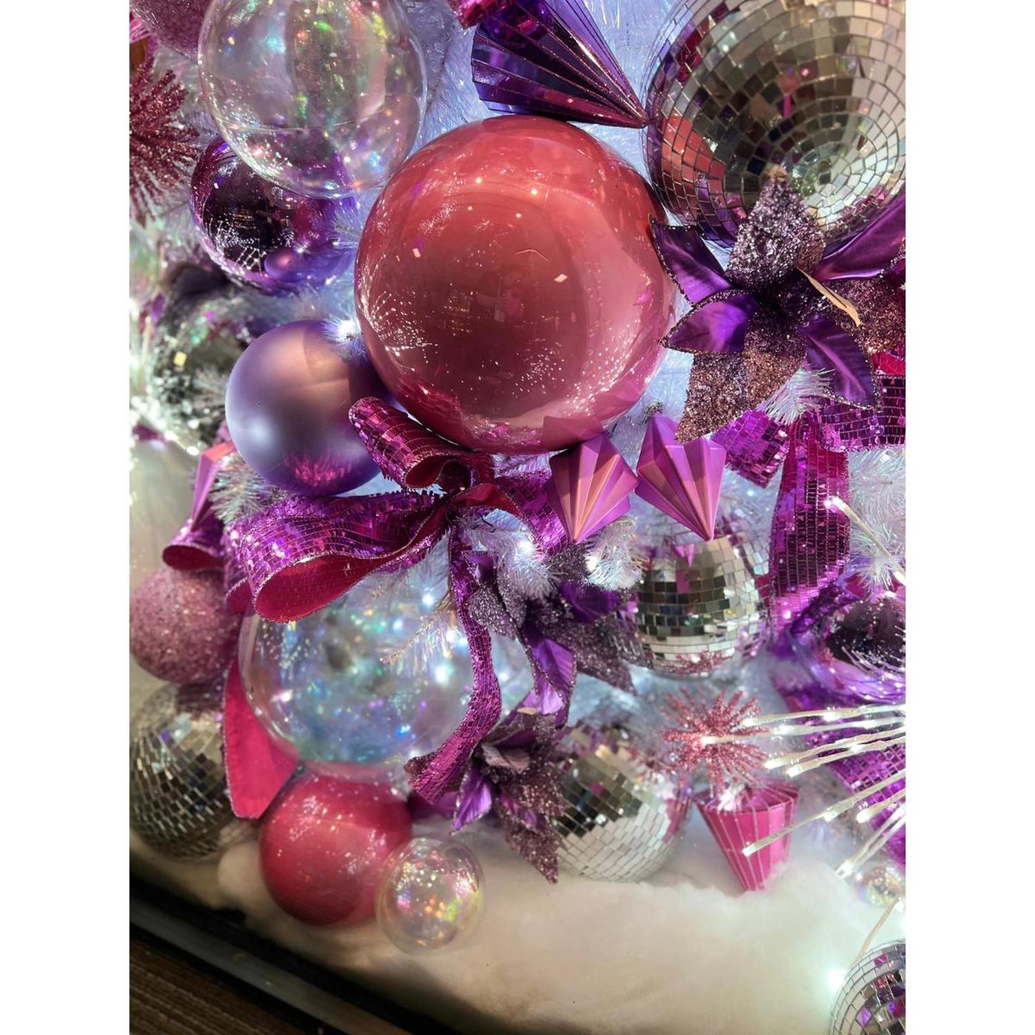 10' Clear Iridescent Branch Ball Wire Garland