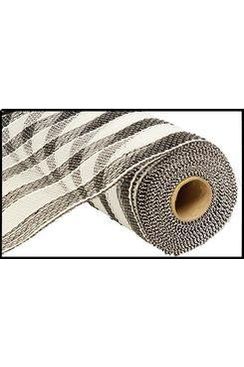 Shop For 10.5" Metallic Stripe Mesh Ribbon: Black/White (10 Yards) at Michelle's aDOORable Creations